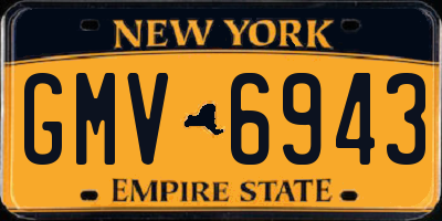 NY license plate GMV6943