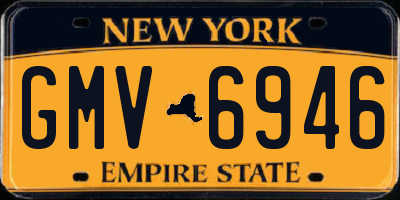 NY license plate GMV6946