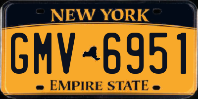 NY license plate GMV6951