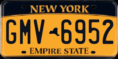 NY license plate GMV6952
