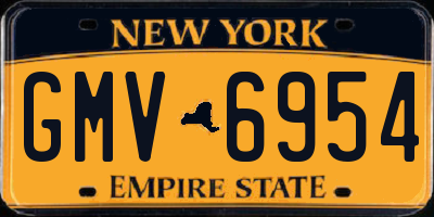NY license plate GMV6954