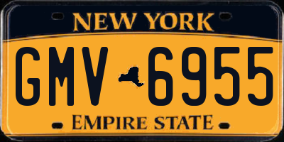 NY license plate GMV6955