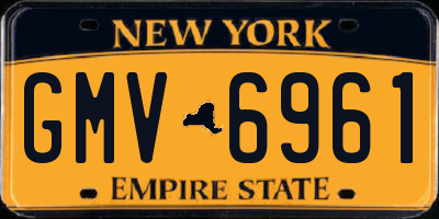 NY license plate GMV6961