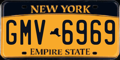 NY license plate GMV6969