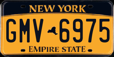 NY license plate GMV6975