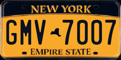 NY license plate GMV7007