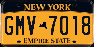 NY license plate GMV7018