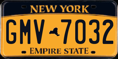 NY license plate GMV7032