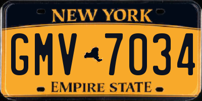 NY license plate GMV7034