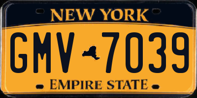 NY license plate GMV7039