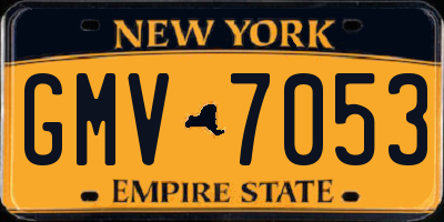 NY license plate GMV7053