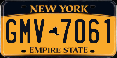 NY license plate GMV7061