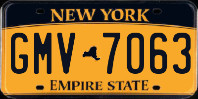NY license plate GMV7063