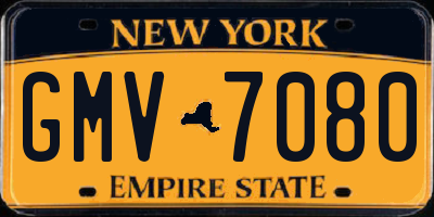 NY license plate GMV7080