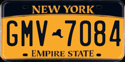 NY license plate GMV7084