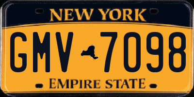 NY license plate GMV7098