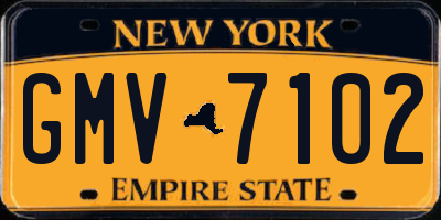 NY license plate GMV7102