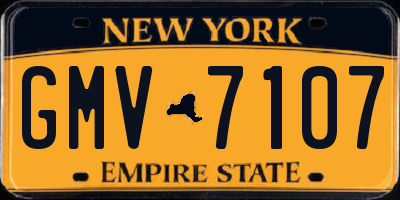 NY license plate GMV7107