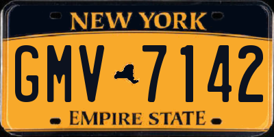 NY license plate GMV7142