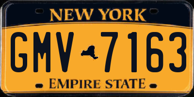 NY license plate GMV7163