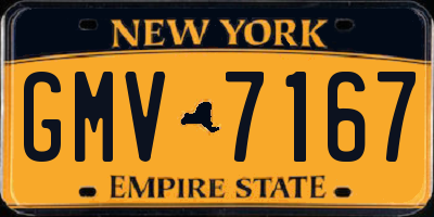 NY license plate GMV7167