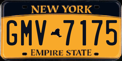 NY license plate GMV7175