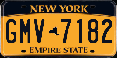 NY license plate GMV7182