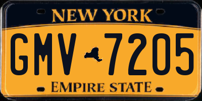 NY license plate GMV7205