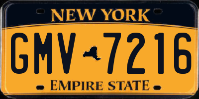 NY license plate GMV7216
