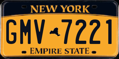 NY license plate GMV7221