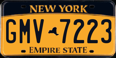 NY license plate GMV7223
