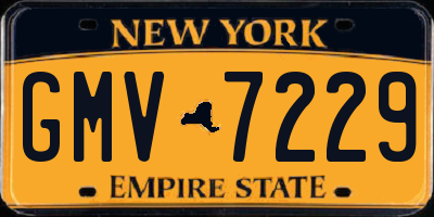 NY license plate GMV7229