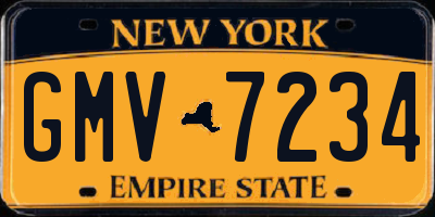 NY license plate GMV7234
