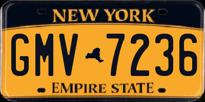 NY license plate GMV7236