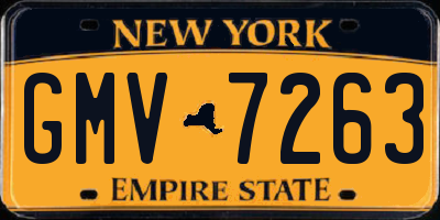 NY license plate GMV7263