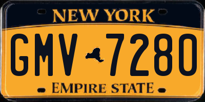 NY license plate GMV7280