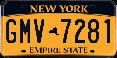 NY license plate GMV7281