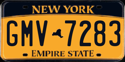 NY license plate GMV7283