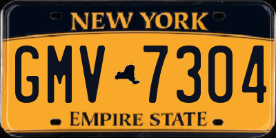NY license plate GMV7304