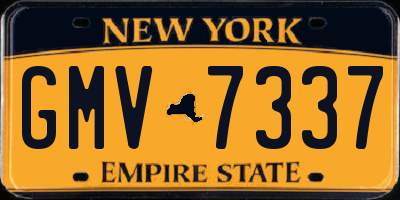 NY license plate GMV7337