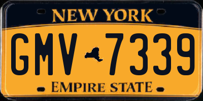 NY license plate GMV7339