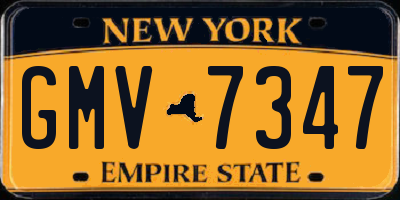 NY license plate GMV7347