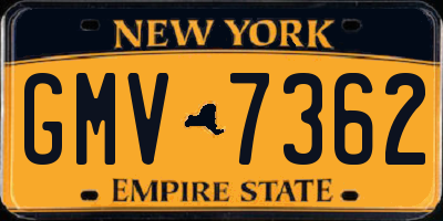NY license plate GMV7362