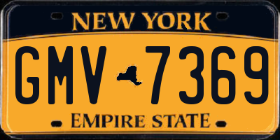NY license plate GMV7369