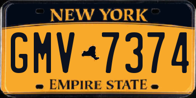 NY license plate GMV7374