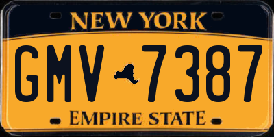 NY license plate GMV7387