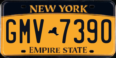 NY license plate GMV7390