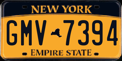 NY license plate GMV7394