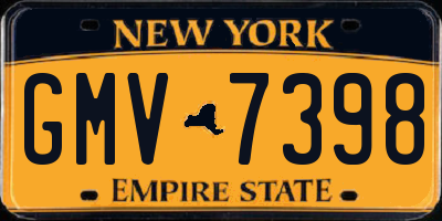 NY license plate GMV7398
