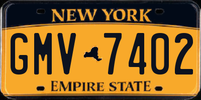 NY license plate GMV7402